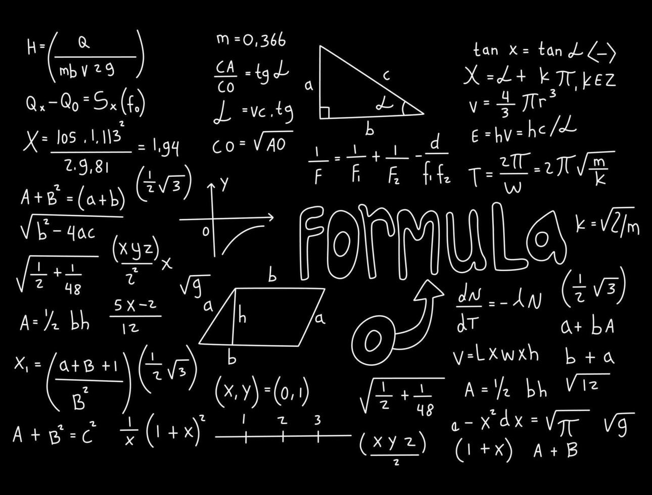 ilustração de fundo de quadro-negro de matemática realista vetor