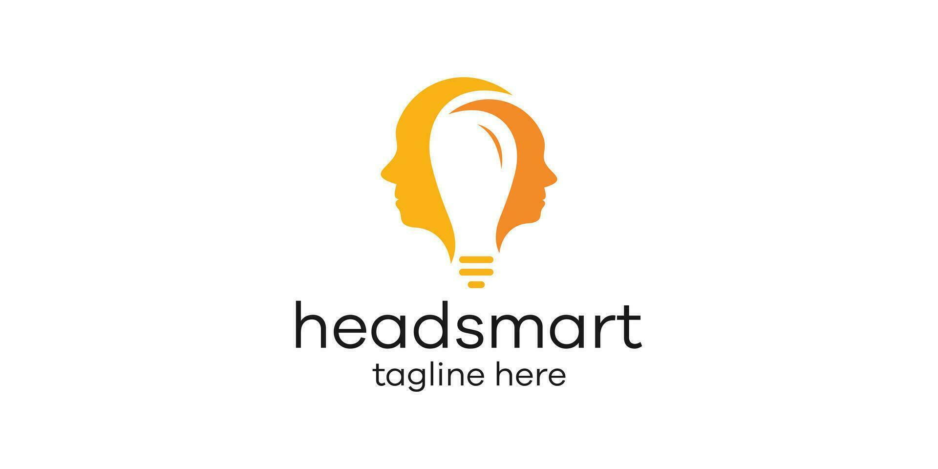logotipo Projeto elemento do uma humano cabeça combinado com uma luz lâmpada vetor