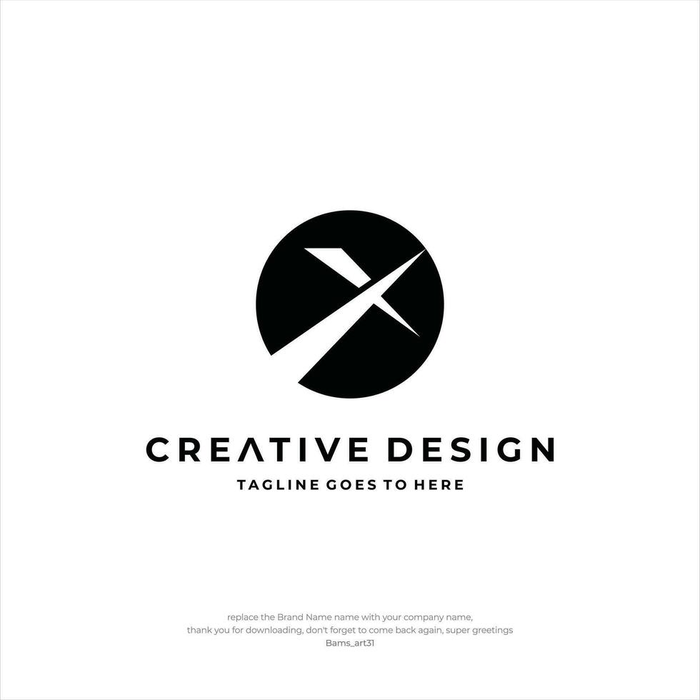 carta x logotipo Projeto criativo Projeto vetor