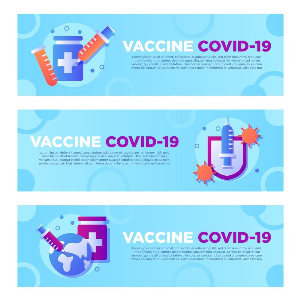 banner da vacina covid19 vetor
