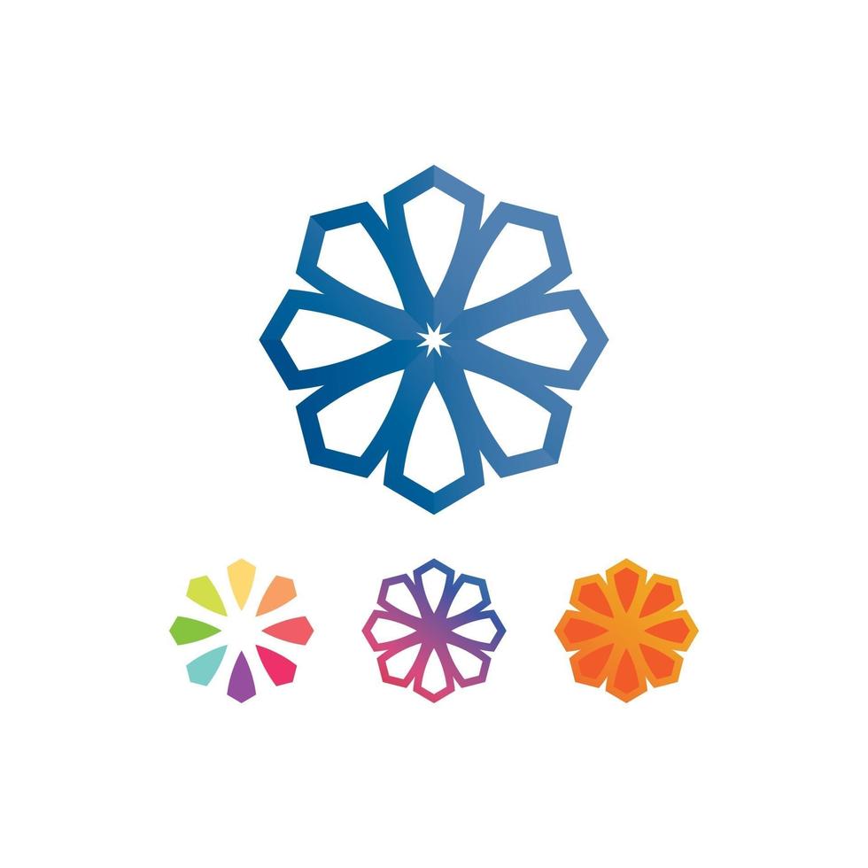 flor conjunto logotipo de vetor e design para design de negócios natureza ícone jardim e flor de beleza