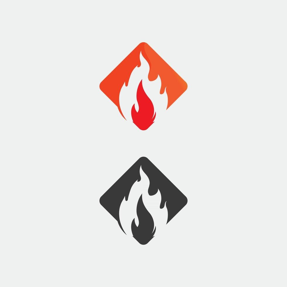 design de logotipo de fogo e chama e ícone de flamming laranja vetor definido objeto de ilustração