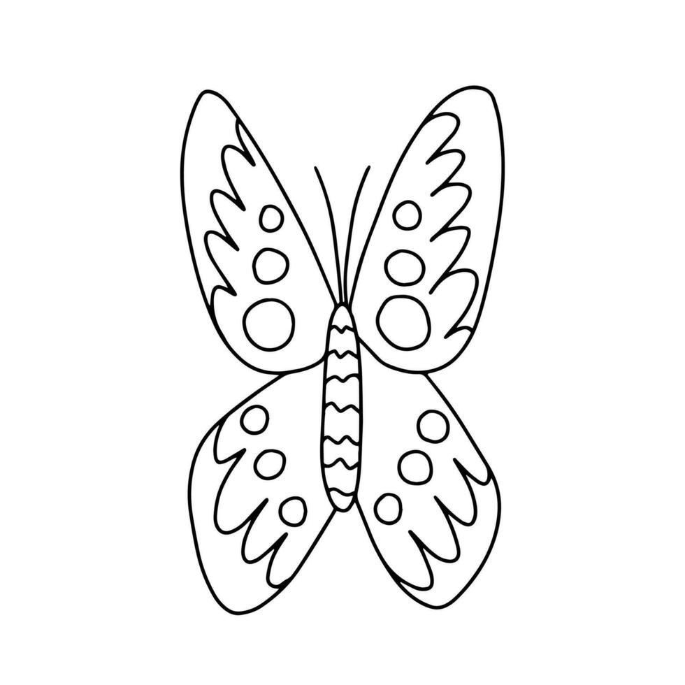 vetor repolho borboleta coloração página. mão desenhado borboleta esboço em branco fundo