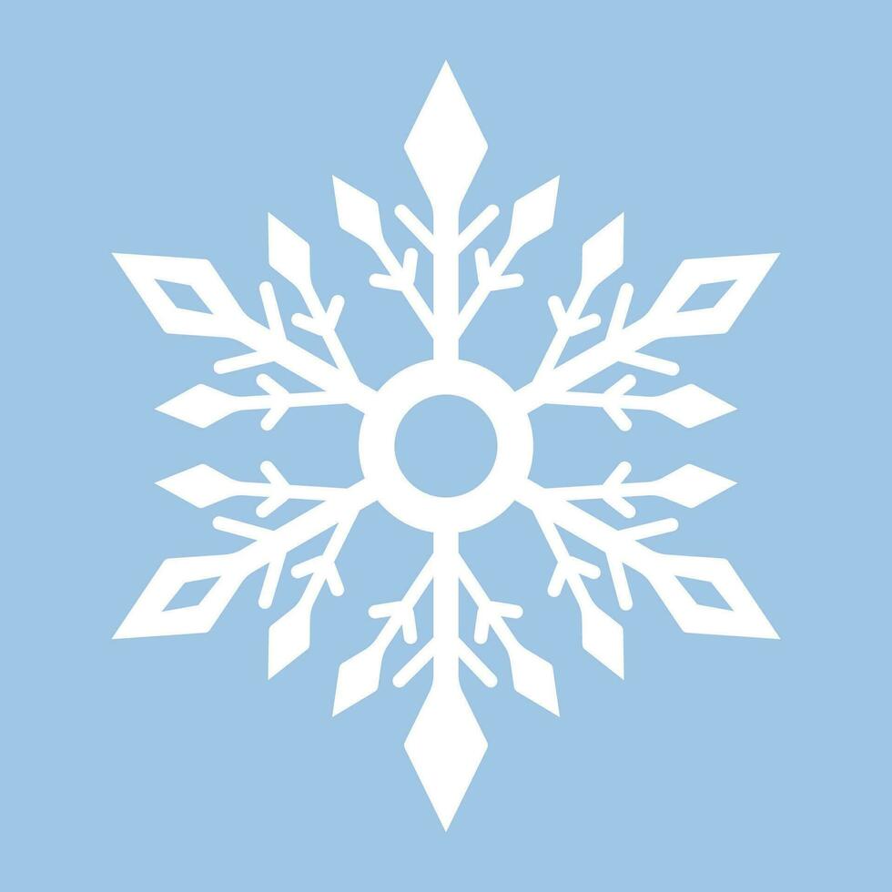 branco floco de neve em uma azul fundo vetor
