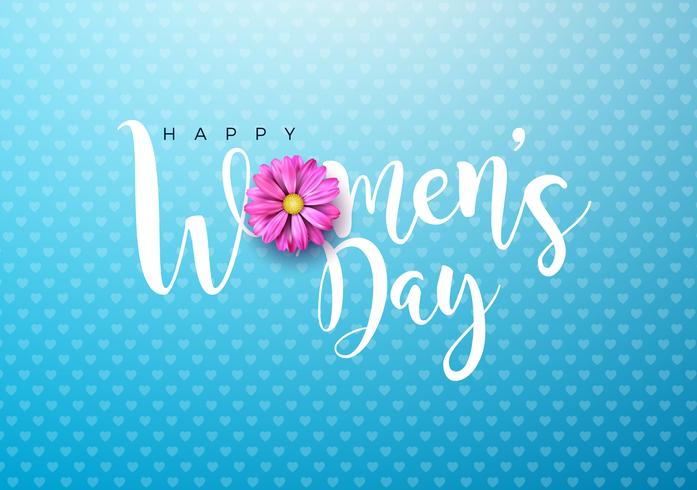 Cartão floral do dia das mulheres felizes vetor