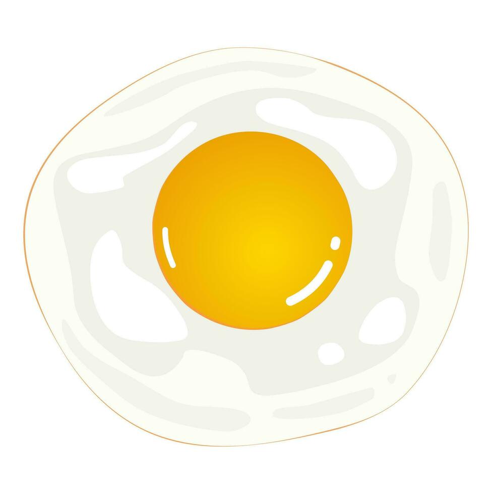 frito ovo 1 café da manhã clipart fofa cor ilustração vetor
