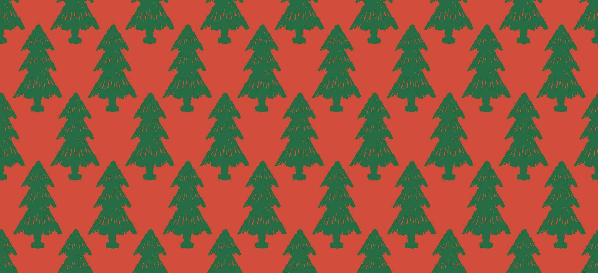 motivo Natal padronizar étnico feito à mão lindo ikat arte. Natal árvore fundo. folk bordado Natal padrão, geométrico arte enfeite imprimir. vermelho, verde cores. vetor