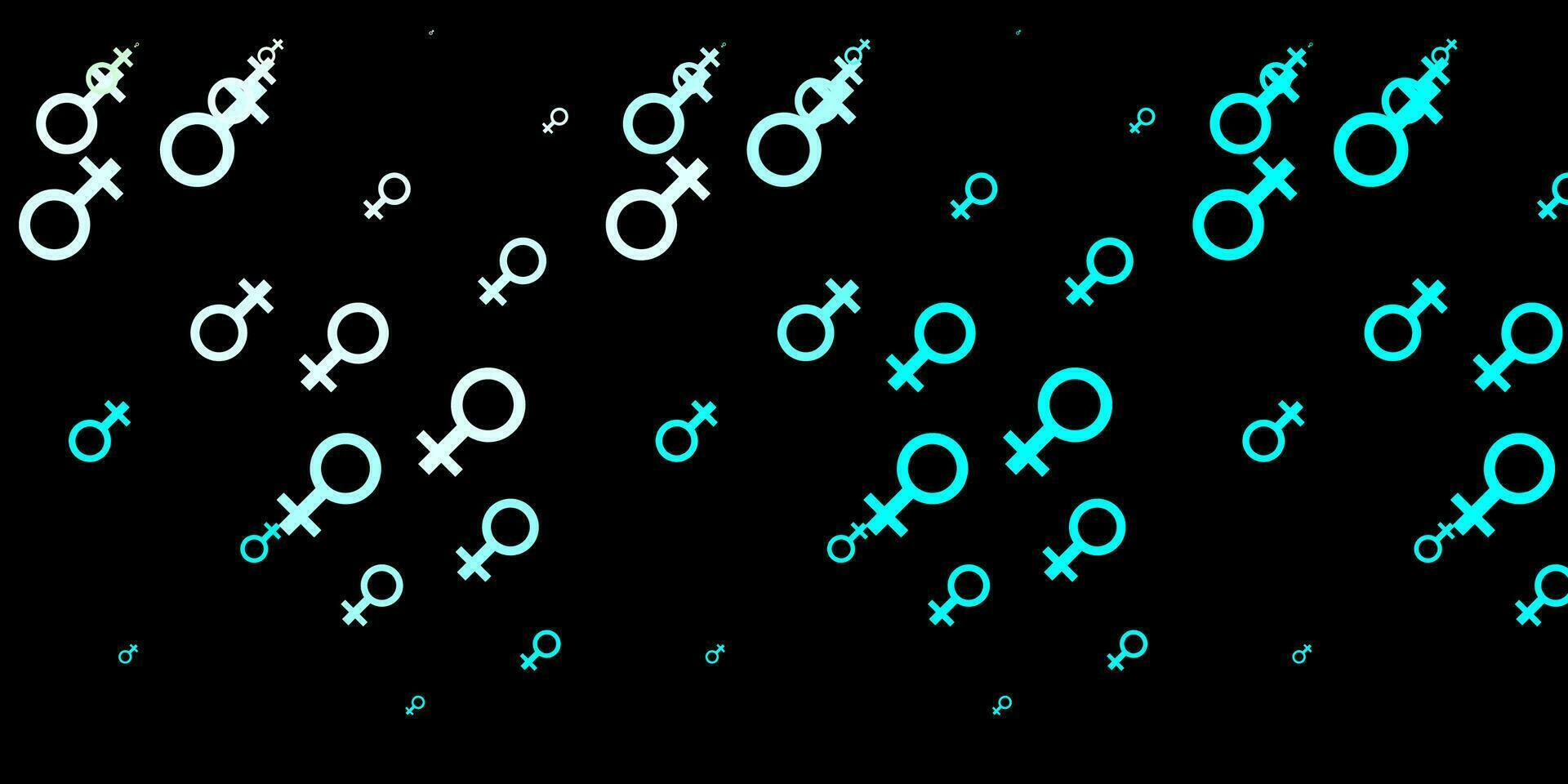 fundo vector verde escuro com símbolos de mulher.