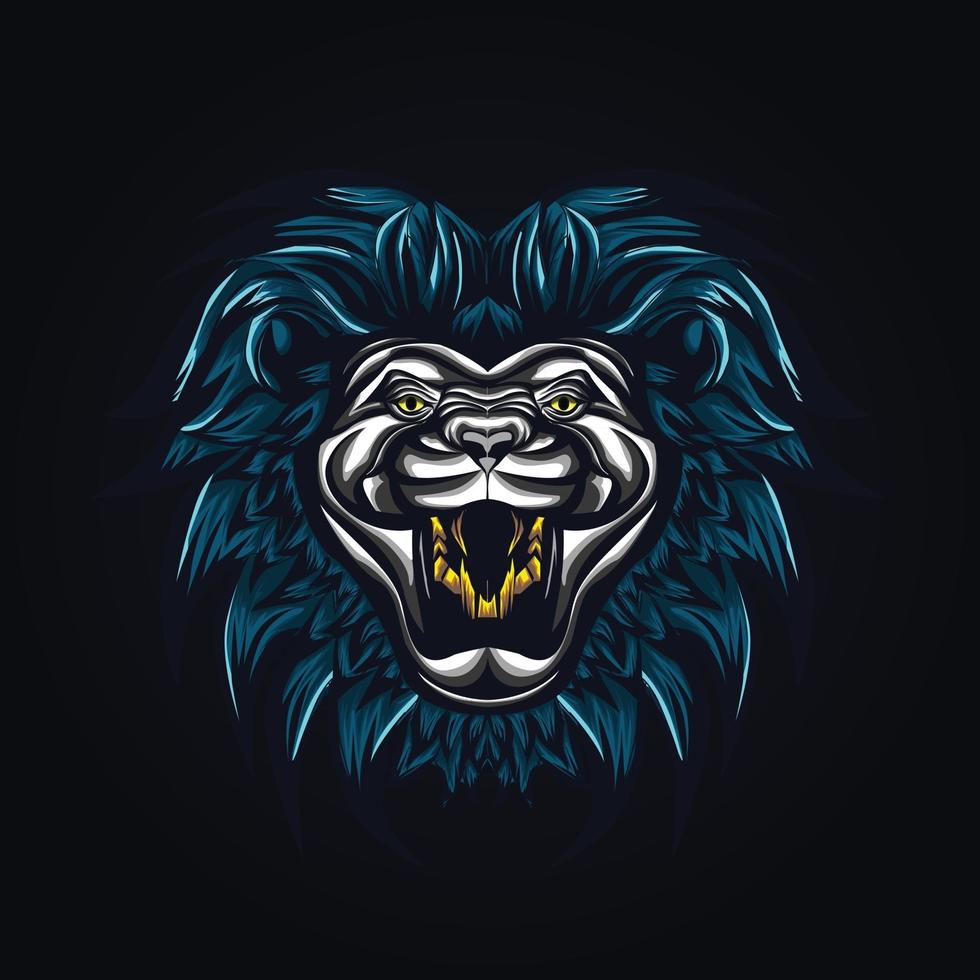 ilustração em vetor logotipo mascote leão com raiva