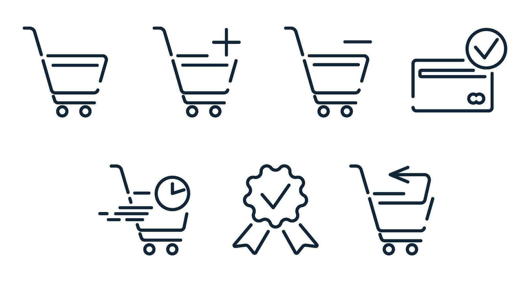 conjunto do minimalista linha ícones. ícones para conectados loja vetor