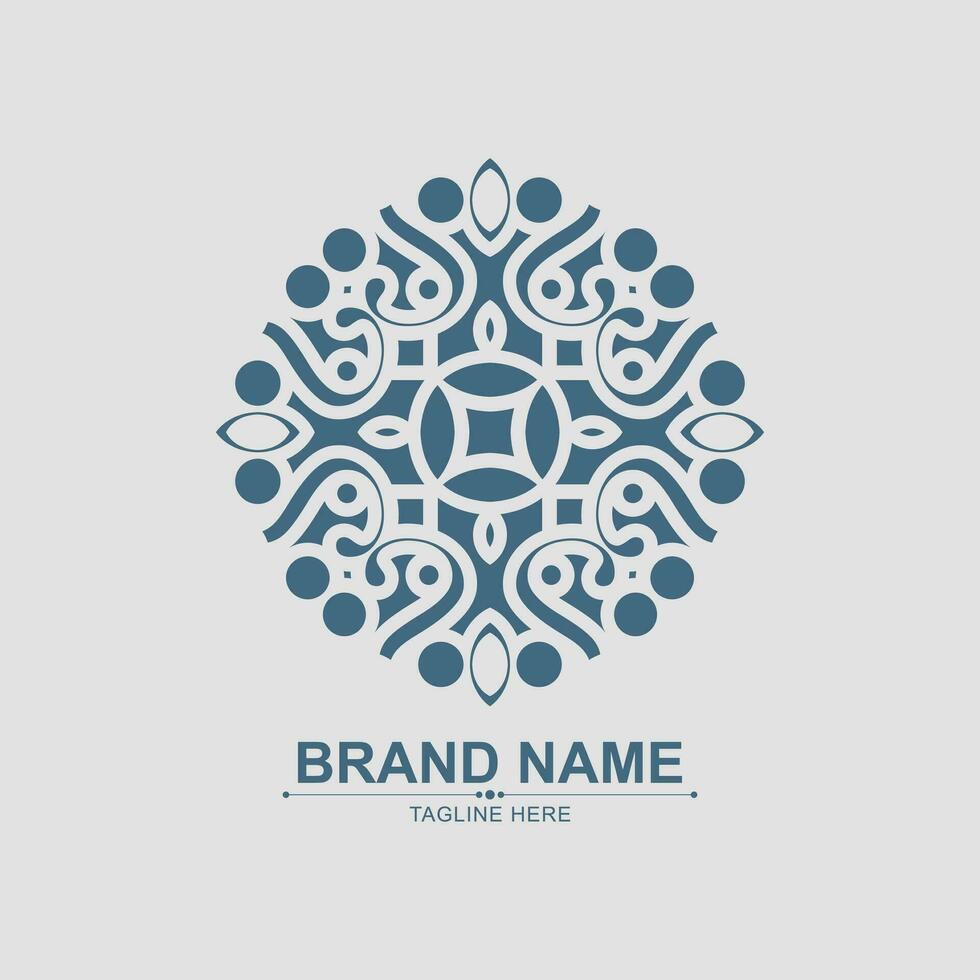 logotipo de linha de arte elegante estilo ornamento vetor