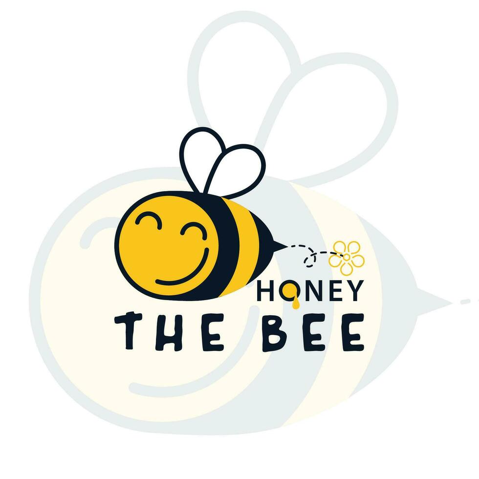 mão desenhado querida abelha com flores logotipo inspirações vetor ilustração. querida rótulo Projeto. conceito para orgânico querida produtos, pacote Projeto.