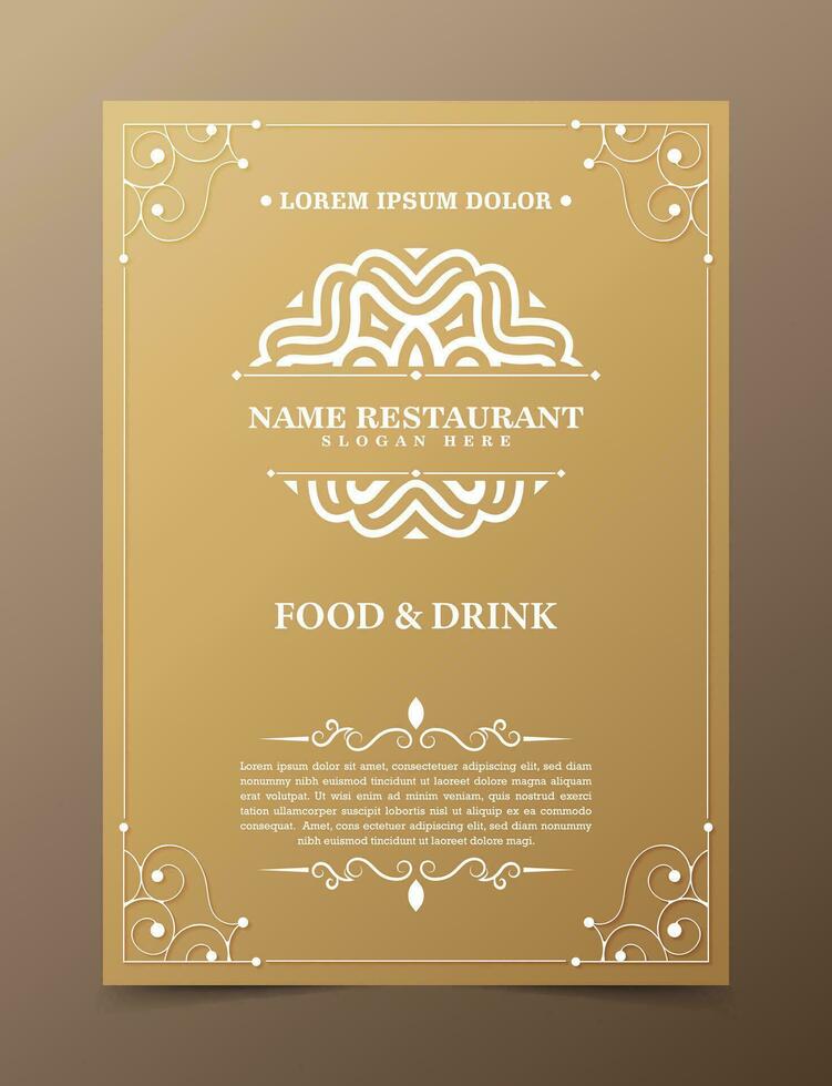 capa do menu do restaurante elegante com logotipo ornamentado vetor