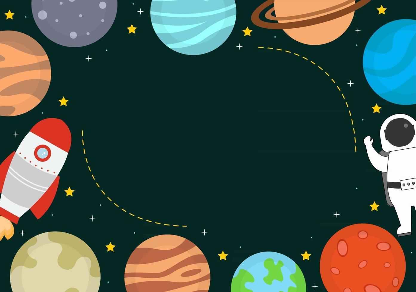 astronauta com ilustração de fundo de foguete para explorar o espaço sideral vetor