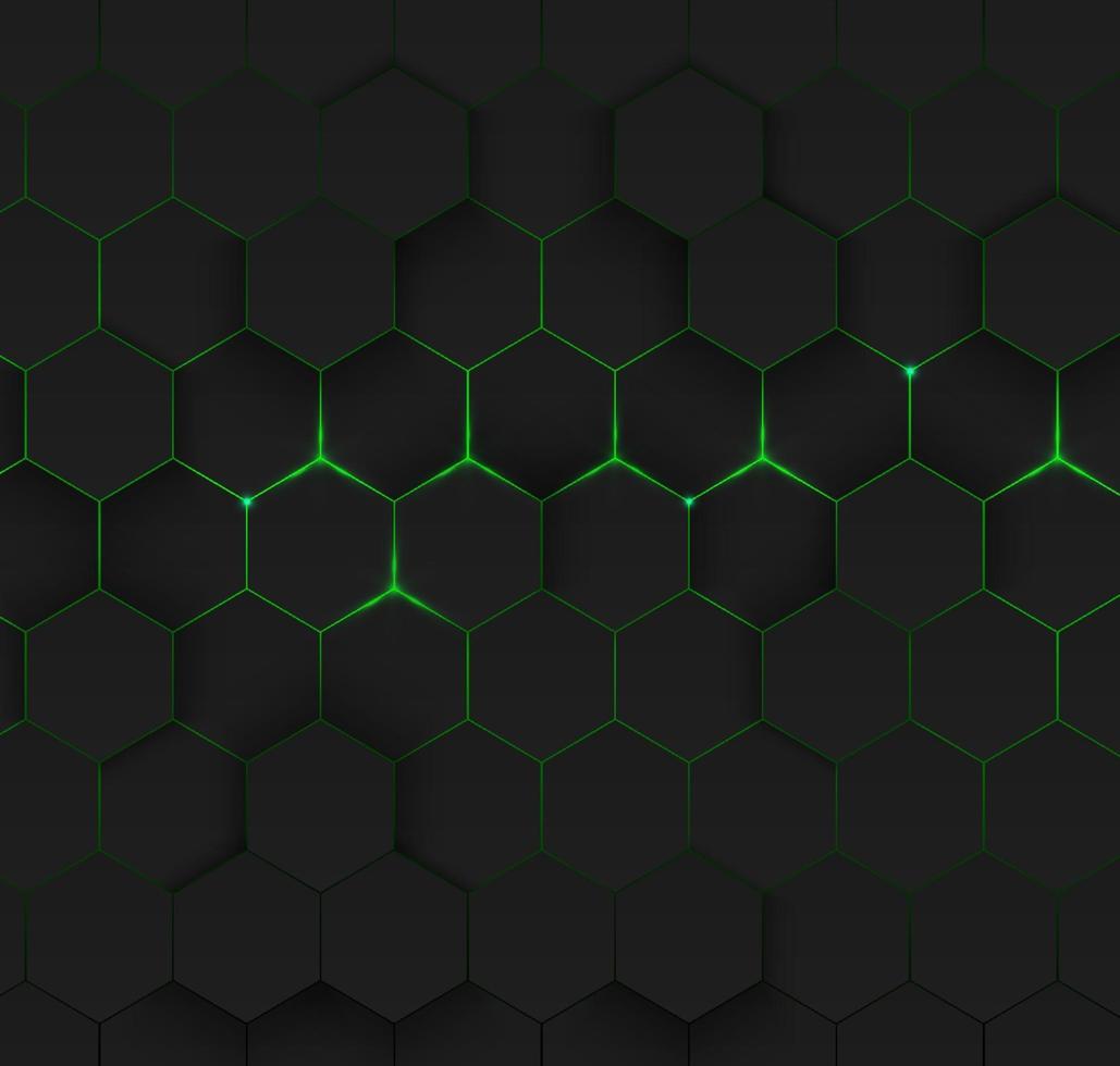 conceito de tecnologia futurista de fundo hexagonal verde abstrato vetor