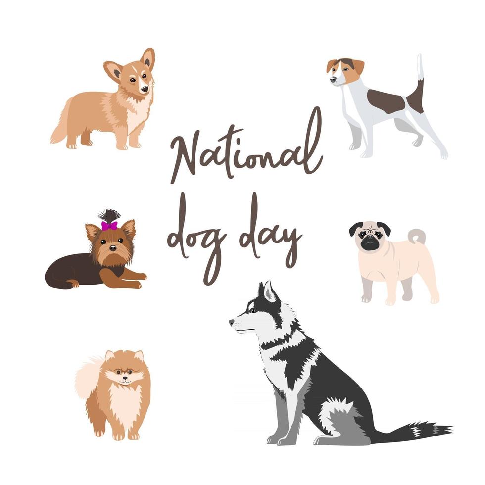 um banner para a celebração do dia nacional do cão em 26 de agosto vetor