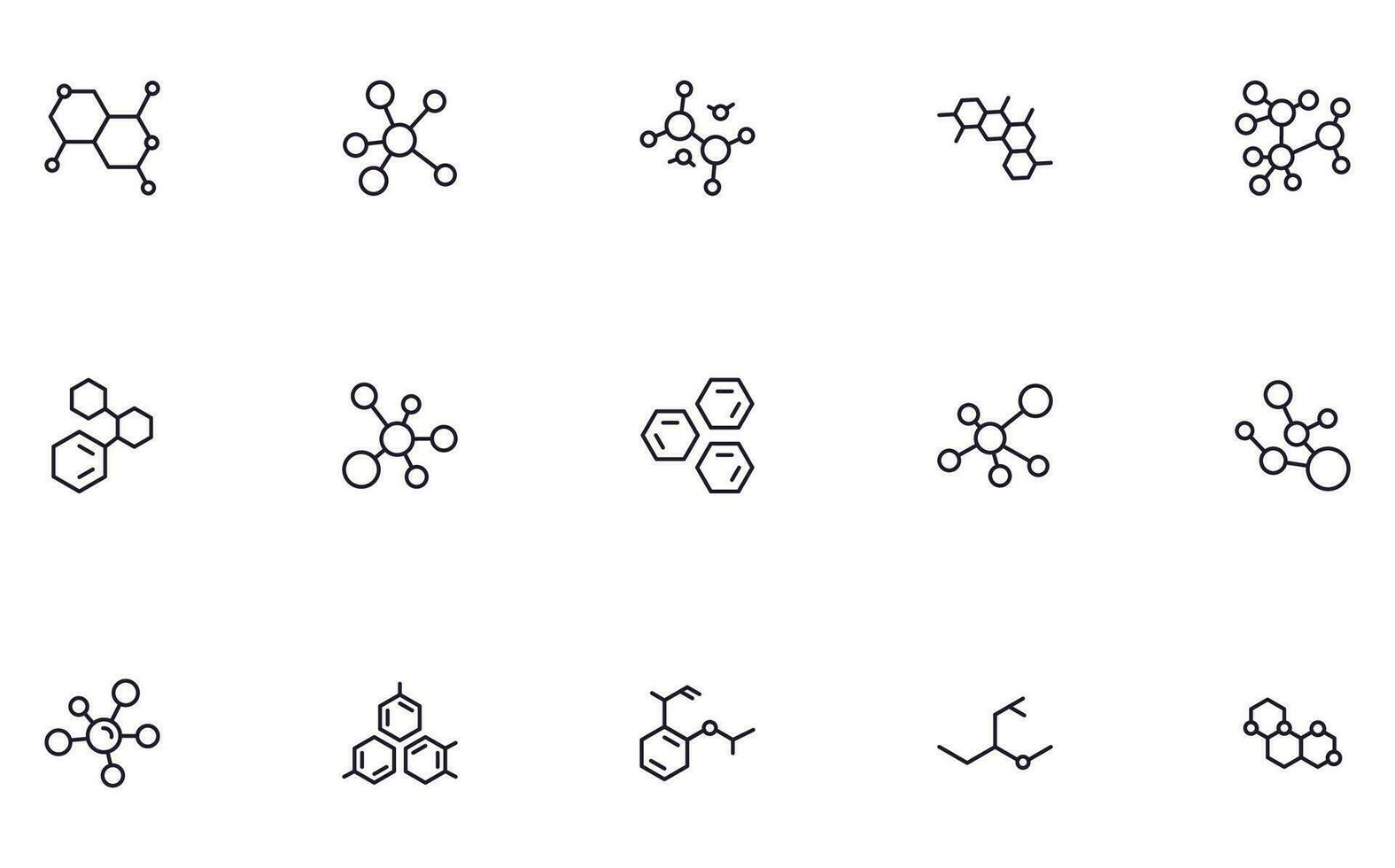 coleção do moderno molécula esboço ícones. conjunto do moderno ilustrações para Móvel aplicativos, rede sites, panfletos, faixas etc isolado em branco fundo. Prêmio qualidade sinais. vetor