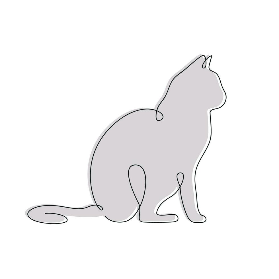 esboço de desenho animado de gato e coração 4653343 Vetor no Vecteezy