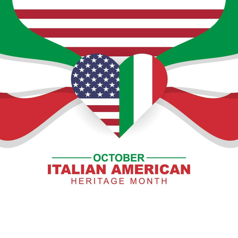 italiano americano herança mês. feliz feriado comemoro anual dentro Outubro. vetor ilustração Projeto