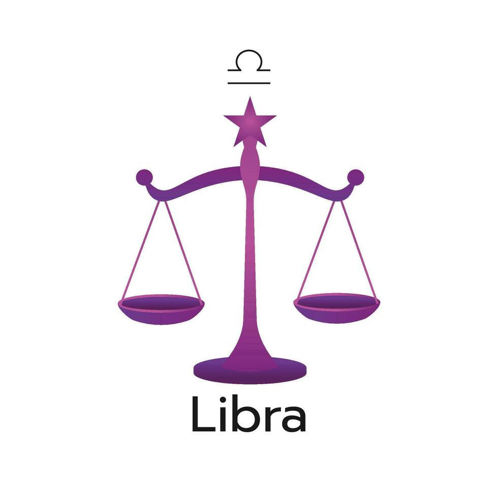 Libra zodíaco placa logotipo ícone isolado horóscopo símbolo vetor ilustração