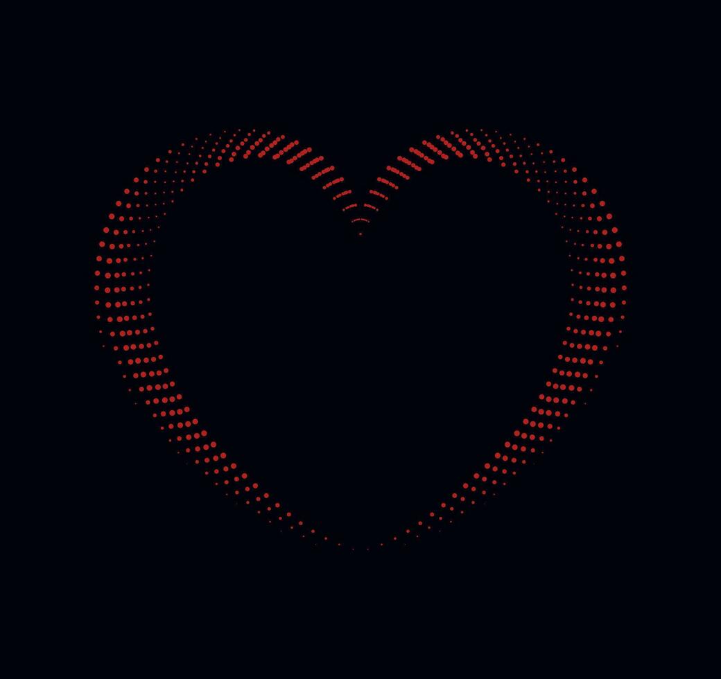 uma vermelho coração forma fez de pontos em uma Preto fundo, cs lustroso coração vetores coração vetor definiram coração gráficos coração símbolo minimalista coração desenhos