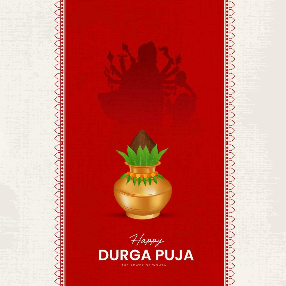 deusa maa durga face dentro feliz durga puja, dussehra, e navratri celebração conceito para rede bandeira, poster, social meios de comunicação publicar, e folheto publicidade vetor