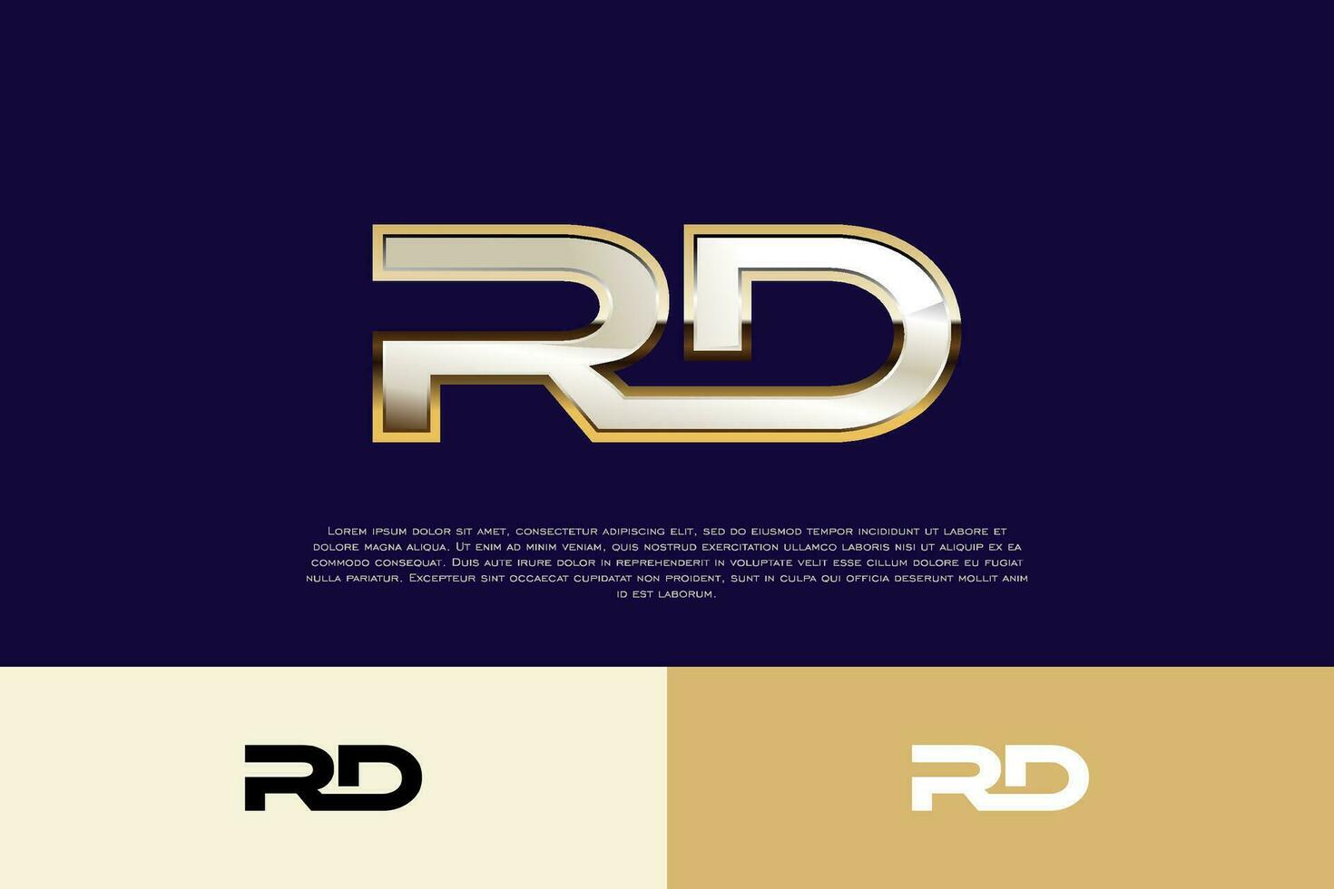 rd inicial moderno luxo logotipo modelo para o negócio vetor