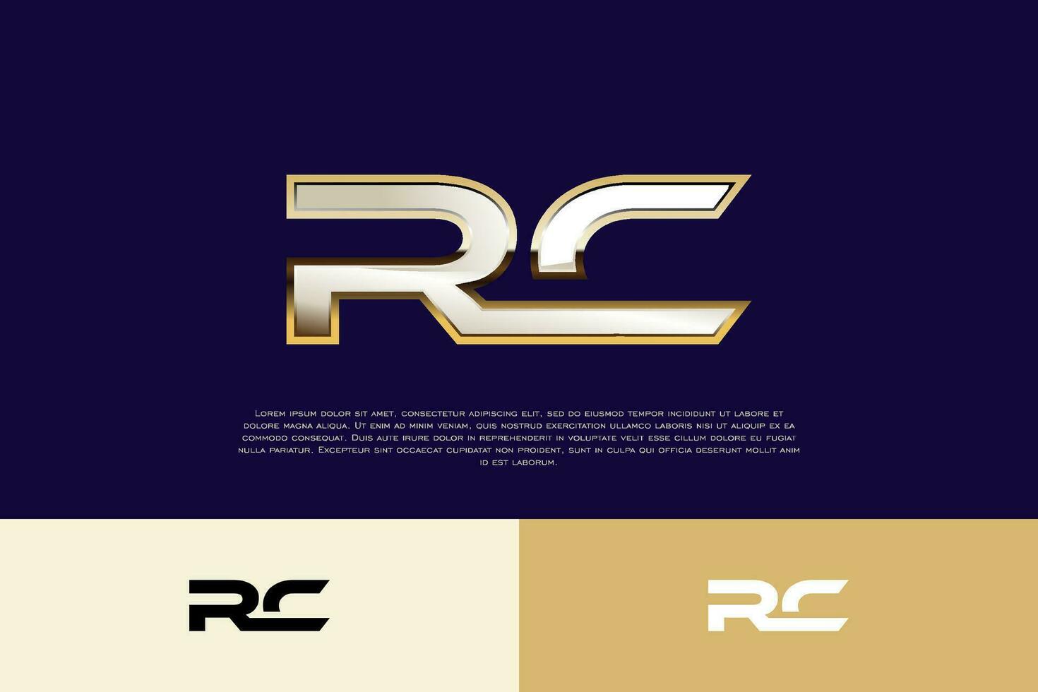 rc inicial moderno luxo logotipo modelo para o negócio vetor