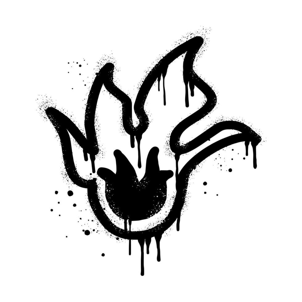 spray pintado grafite fogo chama ícone. fogo símbolo. isolado em branco fundo. vetor ilustração