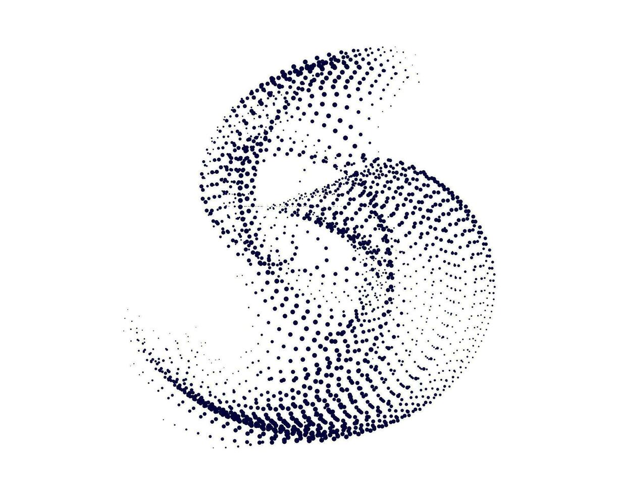 uma azul e branco abstrato Projeto com pontos s forma, onda efeito ponto, serpente logotipo, símbolo logotipo vetor