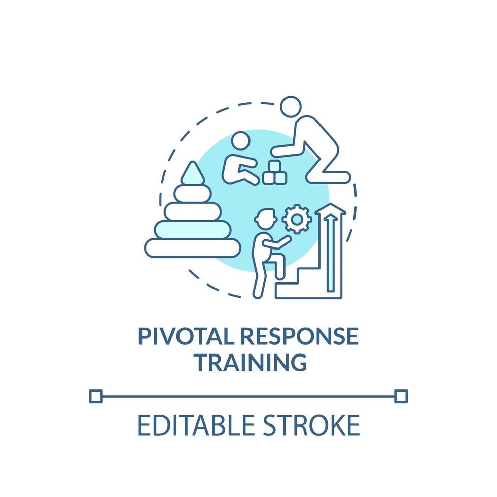 ícone do conceito de treinamento de resposta fundamental. ilustração de linha fina de idéia abstrata de correção de comportamento autista. formato de ensino naturalístico. desenho de cor de contorno isolado vetor. curso editável vetor