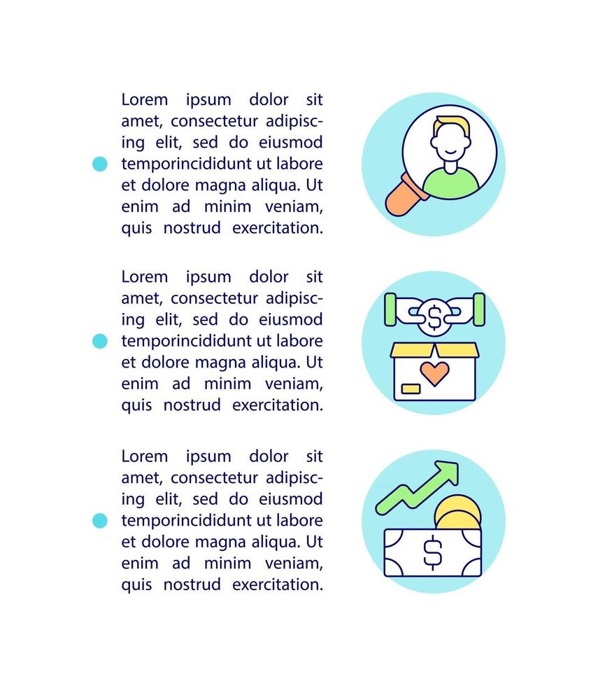 alcançando ícones de linha de conceito de doadores de dinheiro com texto. modelo de vetor de página ppt com espaço de cópia. folheto, revista, elemento de design de boletim informativo. dinheiro coletando ilustrações lineares de campanha em branco