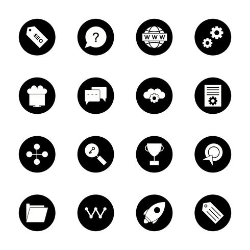 Conjunto de vetor SEO Search Engine Optimization Icons