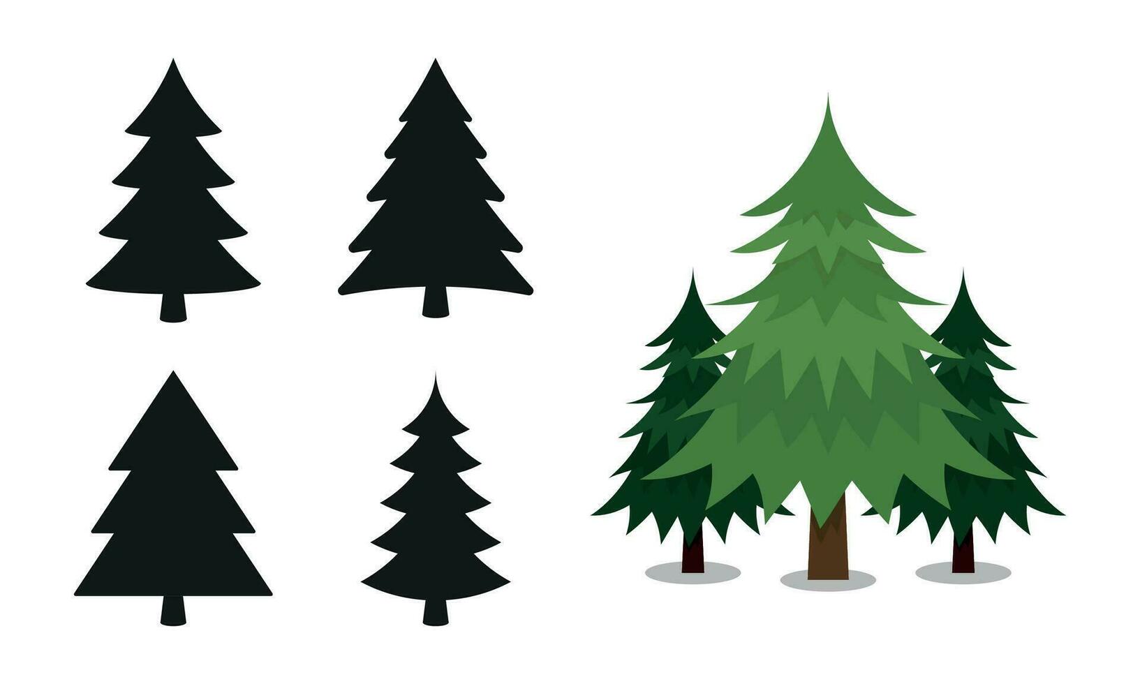 Natal árvores pictograma vetor conjunto