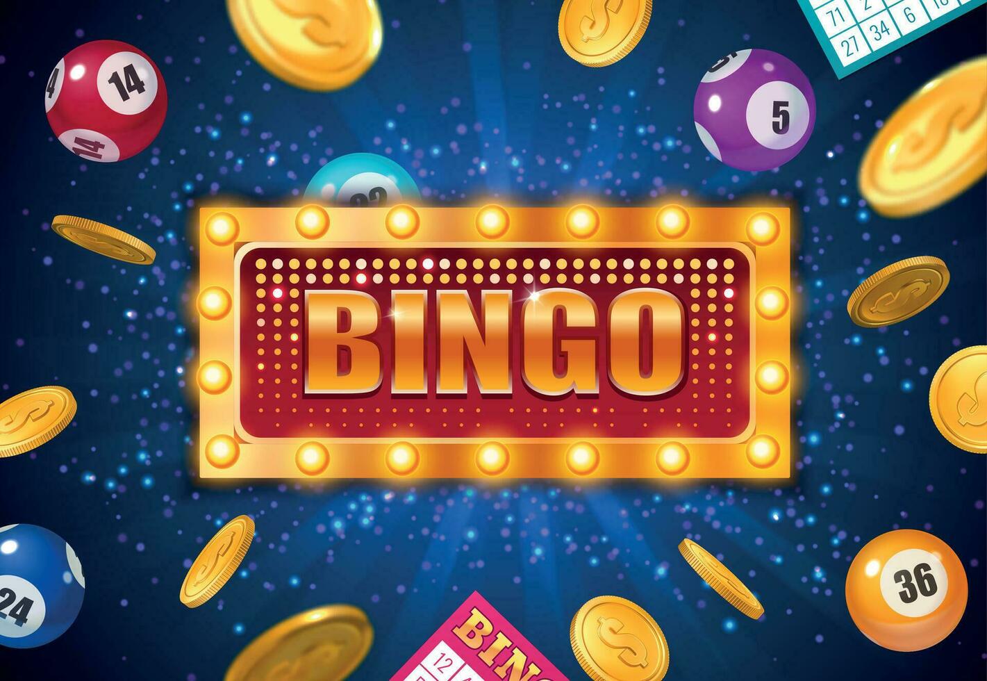 Bingo loteria realista poster vetor