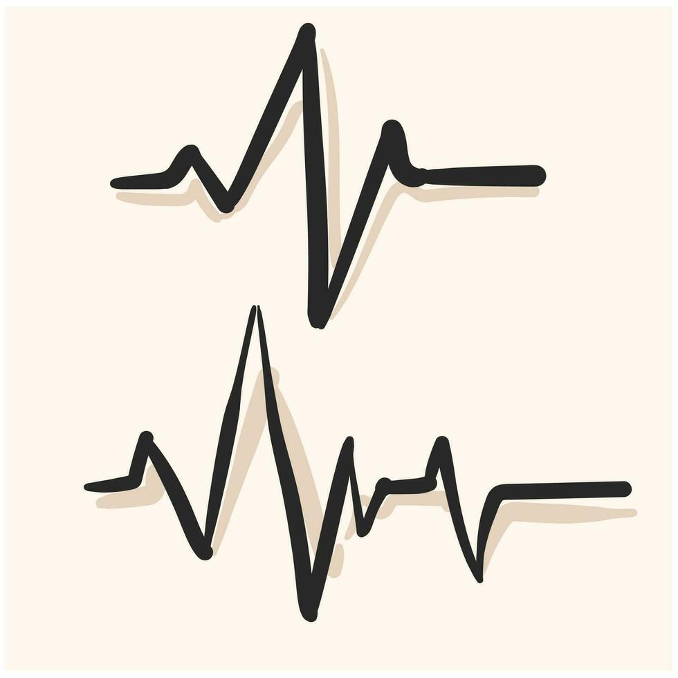 rabisco linha arte moderno eletrocardiograma. Alto qualidade símbolo doodle. rabisco cardiograma dentro moderno linha estilo. vetor