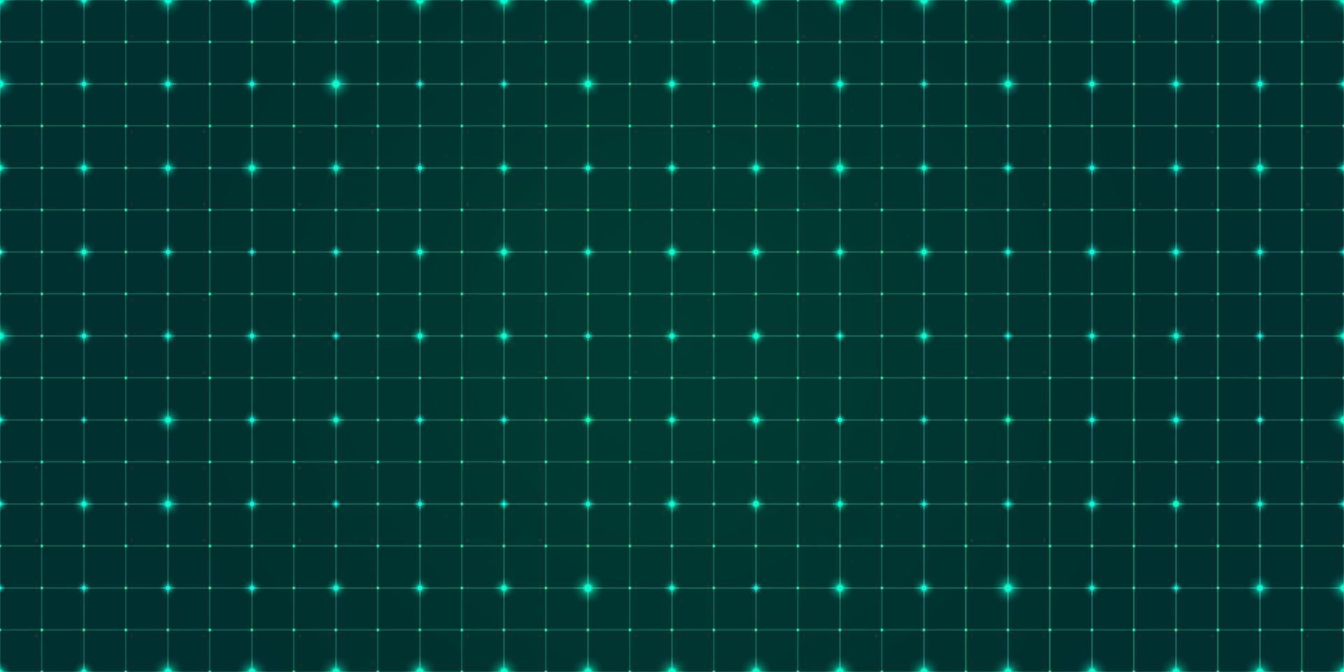 paisagem de armação de fio de vetor em fundo verde escuro. padrão geométrico abstrato. conectando pontos com linhas de laser. conceito futurista de tecnologia digital. ilustração eps10.