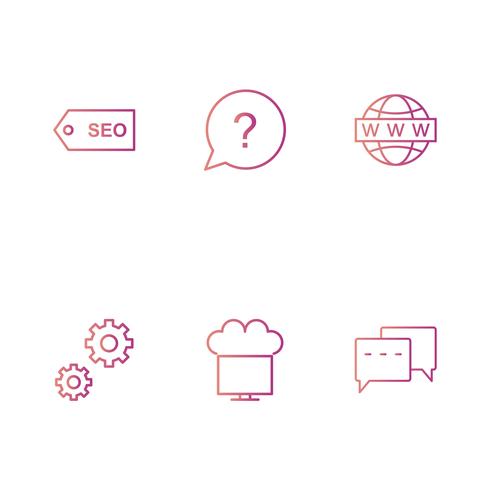 Conjunto de vetor SEO Search Engine Optimization Icons