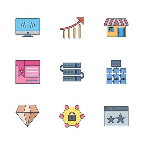 Conjunto de vetor SEO Search Engine Optimization Icons