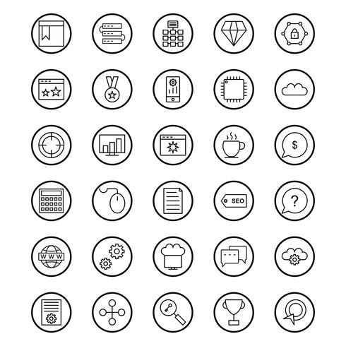 Conjunto de vetor SEO Search Engine Optimization Icons