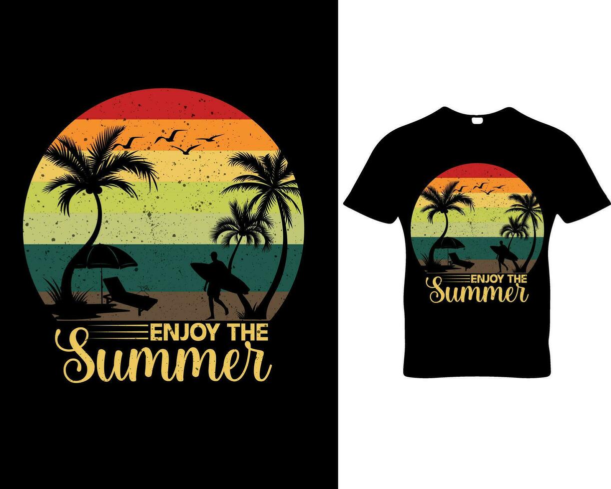 design de camiseta de verão vetor