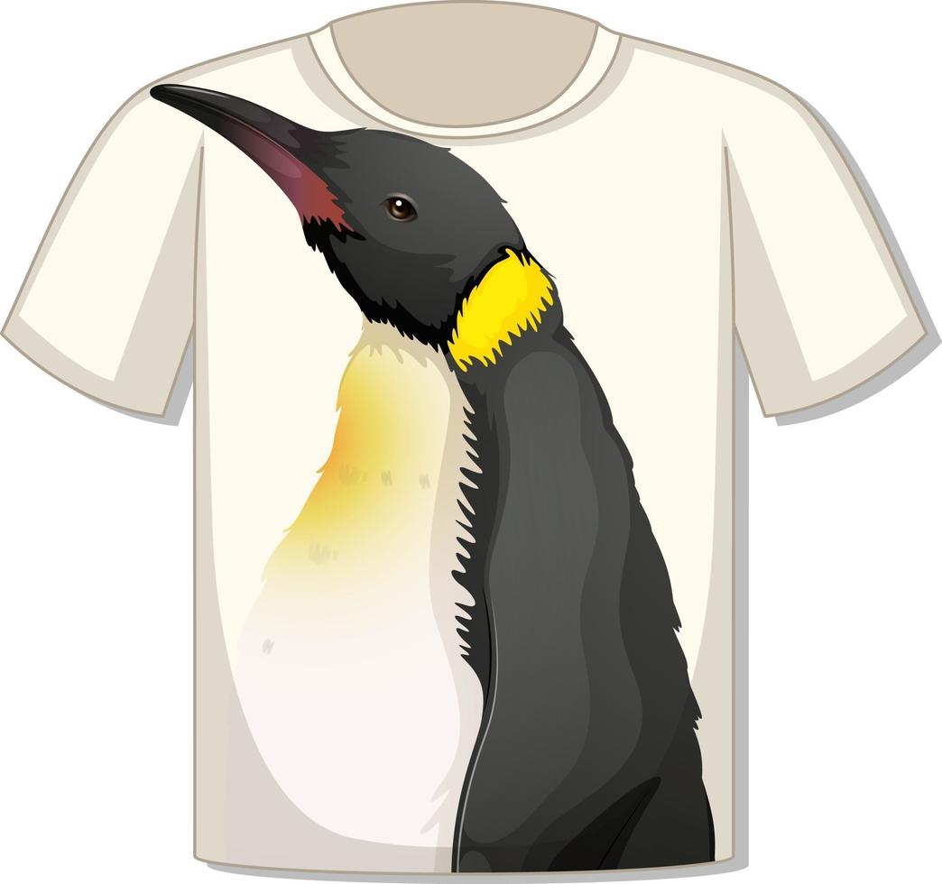 frente da camiseta com modelo de pinguim vetor