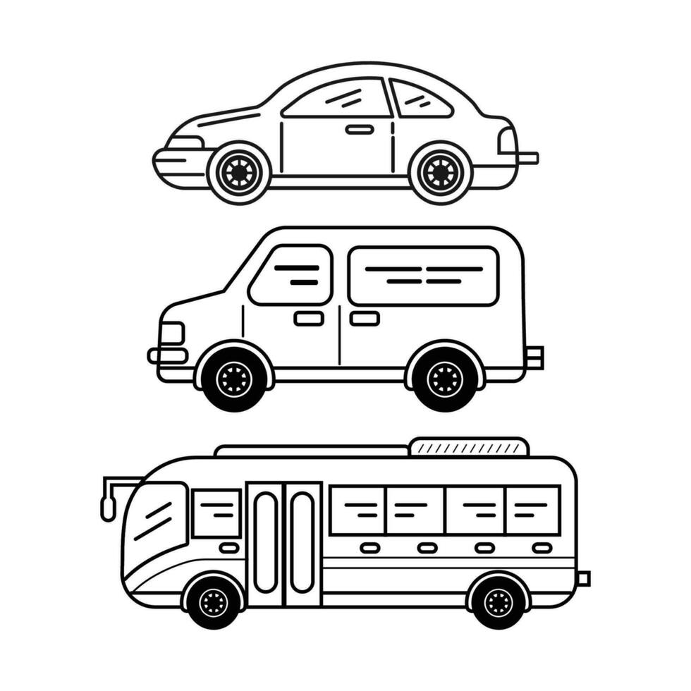 carros transporte ícones vetor ilustração.