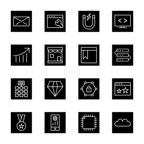 Conjunto de vetor SEO Search Engine Optimization Icons