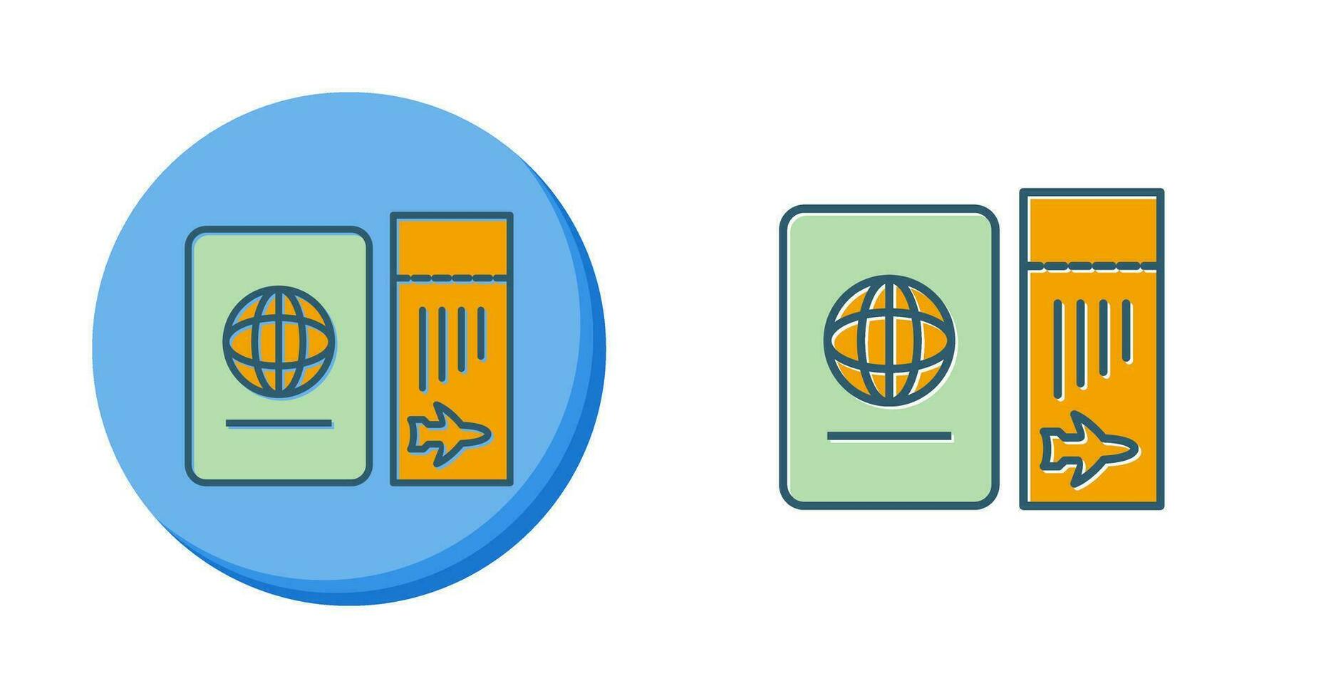 ícone de vetor de bilhete e passaporte