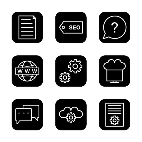 Conjunto de vetor SEO Search Engine Optimization Icons