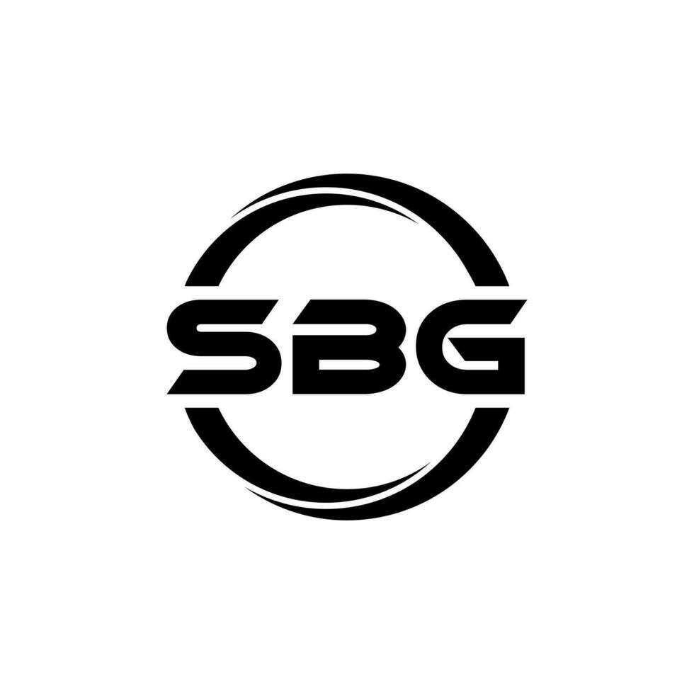 design de logotipo de carta sbg na ilustração. logotipo vetorial, desenhos de caligrafia para logotipo, pôster, convite, etc. vetor