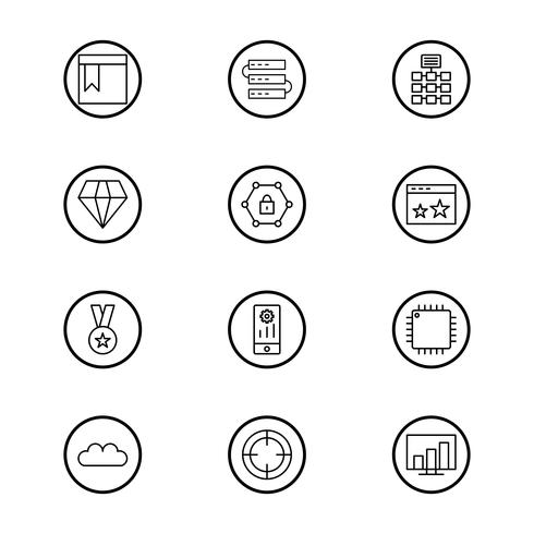 Conjunto de vetor SEO Search Engine Optimization Icons