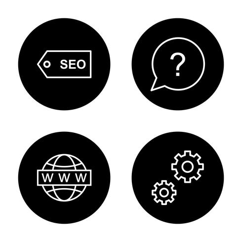 Conjunto de vetor SEO Search Engine Optimization Icons