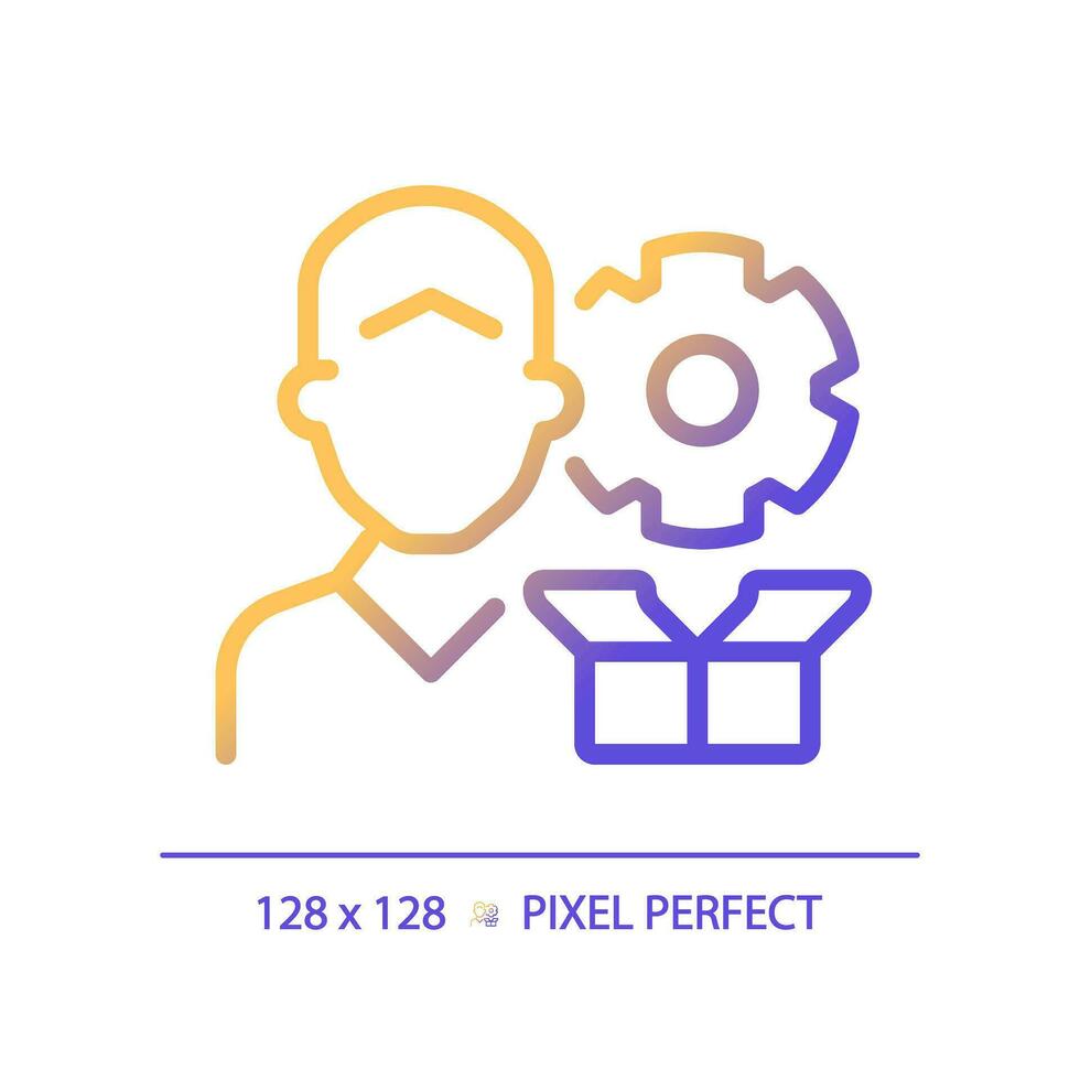 pixel perfeito gradiente Apoio, suporte ícone, isolado vetor, produtos gestão fino linha ilustração. vetor